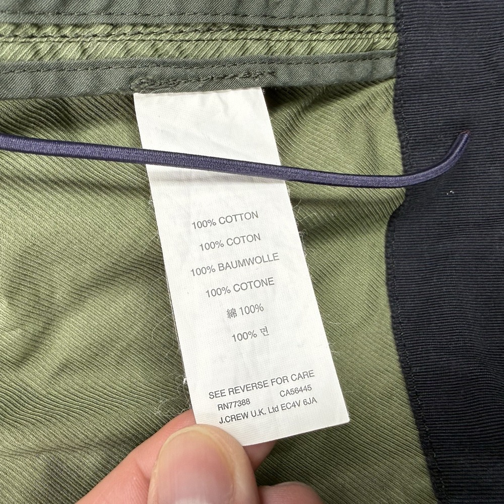 J Crew Jacket Womens Medium Green Softshell Hooded Rain Full Zip Cinched Swing‎ - Picture 8 of 11
